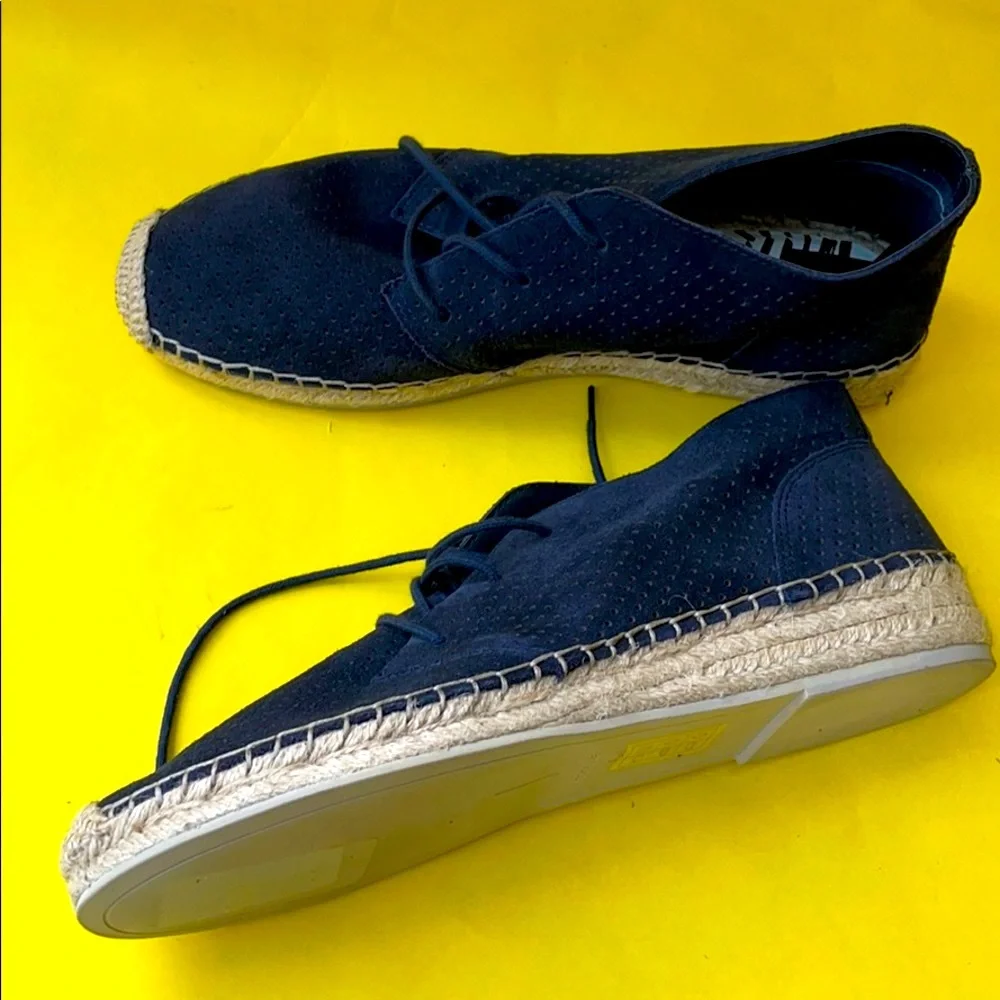 New navy blue Dolce Vita leather espadrilles